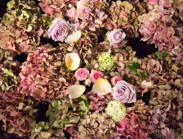 Bir tam kare planda çeşitli yaz çiçek