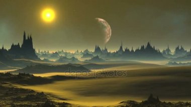 Yabancı bir gezegende Golden Sunset