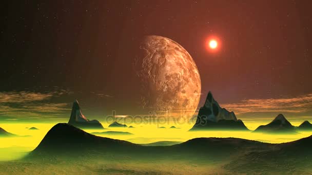 Coucher de soleil sur une planète étrangère
