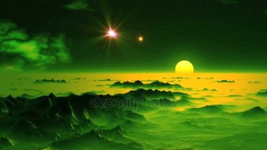 Gökyüzü yabancı gezegende düşen yıldız (Ufo)