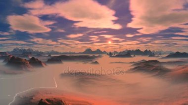 Dumanlı Dağların üzerinden günbatımı