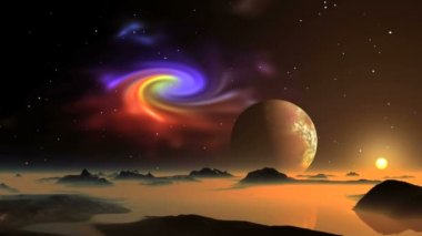 Bulutsu, gün doğumu ve yabancı gezegenin