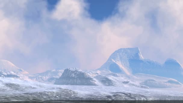 Wolken schweben über den Bergspitzen — Stockvideo