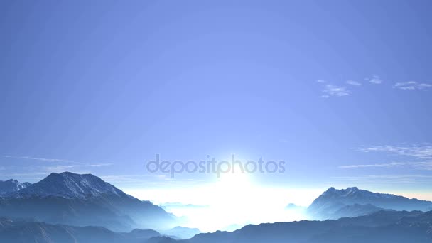 Misty Sunrise Mountain Valley Mountain Valley Covered Thick White Mist — Stock Video