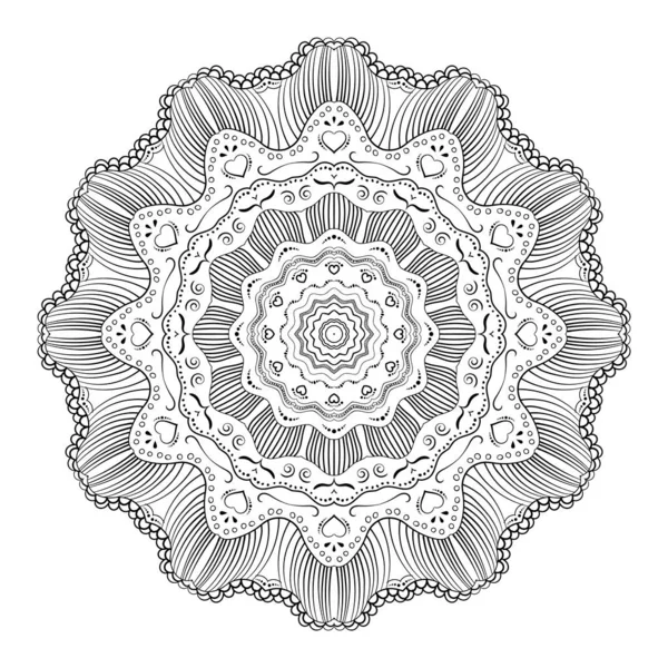 Όμορφη περίπλοκη και διακοσμητική απεικόνιση διάνυσμα κέλυφος Mandala. — Διανυσματικό Αρχείο