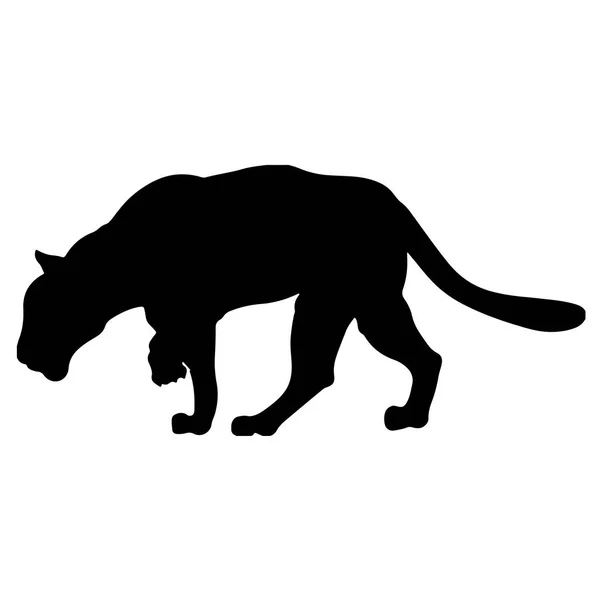 Black panther creeps up to victim — Stock Vector