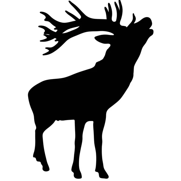 Srnka černá silueta vektor ilustrace zvířete — Stockový vektor