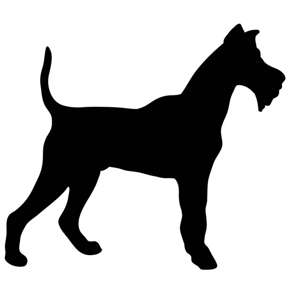 Silueta psa. černý teriér ilustrace — Stockový vektor