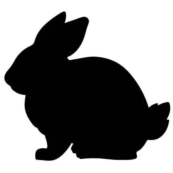Conejo silueta negra — Vector de stock