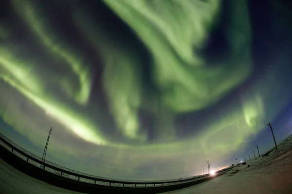 Aurora Borealis and constellations, Norilsk, February 29, 2020