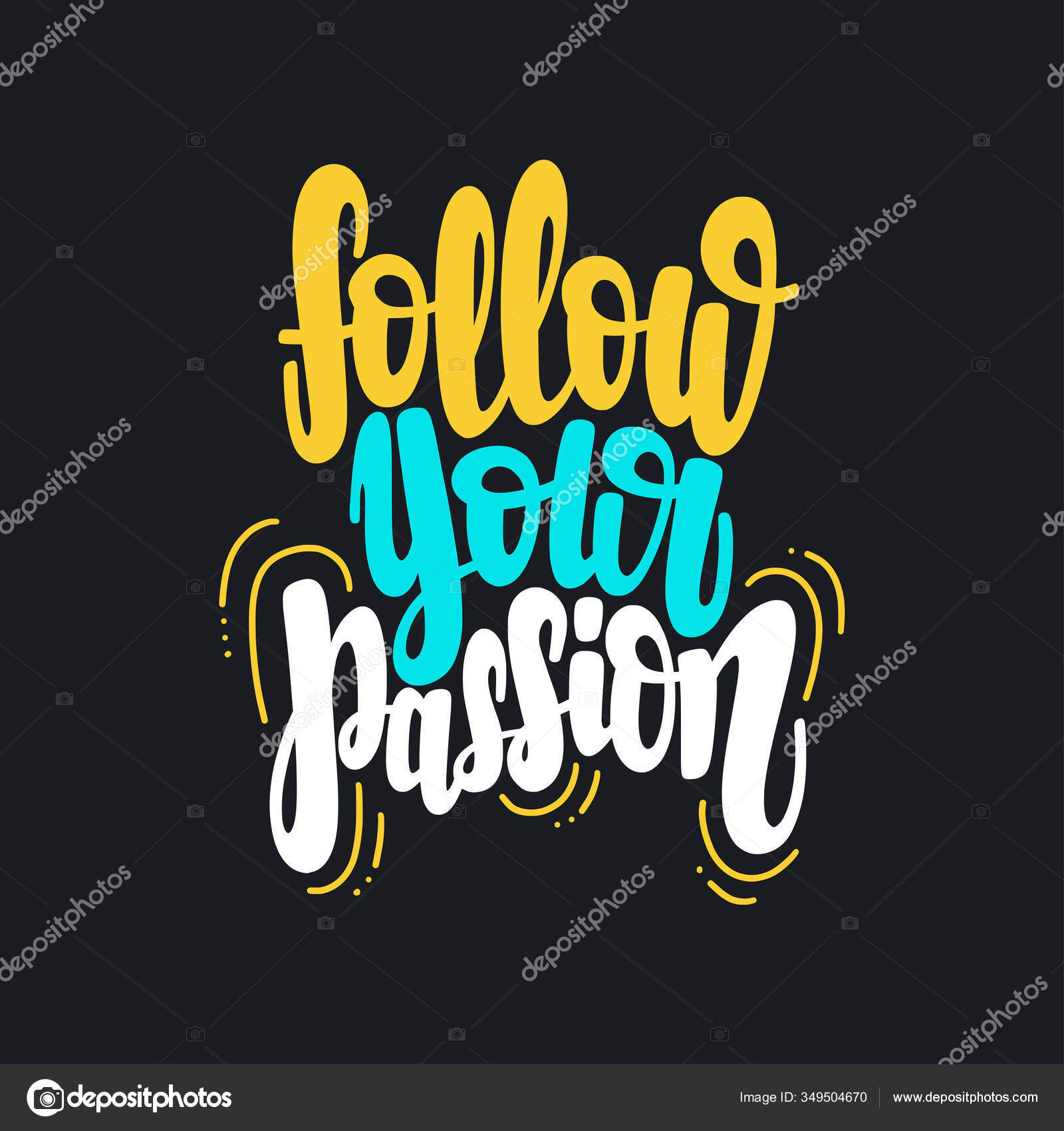 Illustration Follow Your Passion Vector Lettering Design Cards Clothes Other — Stock Vector 