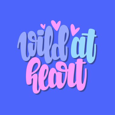 Vahşi Yürek 'in tasviri. Vektör harfleri. Kartlar, elbiseler ve diğer şeyler için tasarım