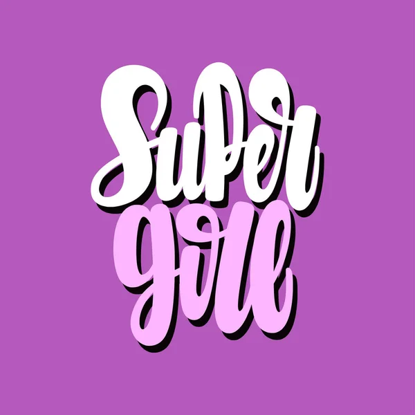 Ilustração Super Girl Letras Vetoriais Design Cartões Roupas Outros —  Vetores de Stock