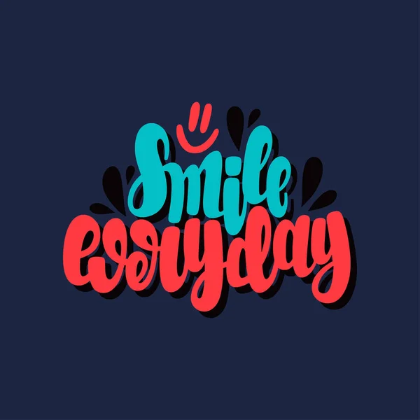 笑顔のイラスト毎日 ベクトルレタリング カードや服などのデザイン — ストックベクタ