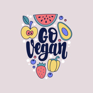 Bastır Vegan. Vektör harfleri. Kartlar, elbiseler ve diğer şeyler için tasarım