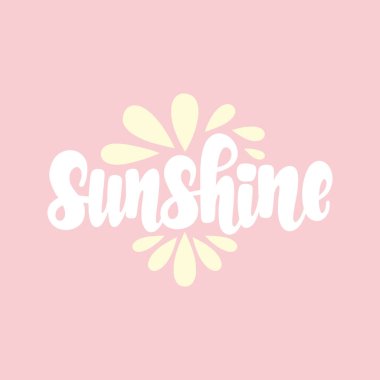 Güneş ışığı. Vektör harfleri. Kartlar, elbiseler ve diğer şeyler için tasarım