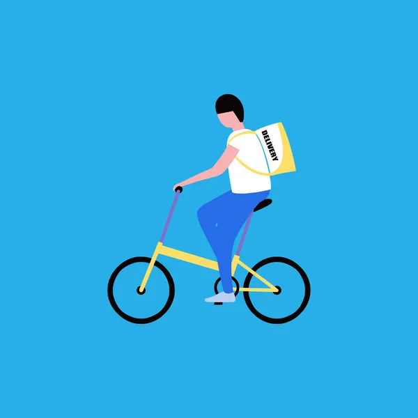 Courier Monta Scooter Para Entregar Paquete Ilustración Vectorial Estilo Plano — Vector de stock