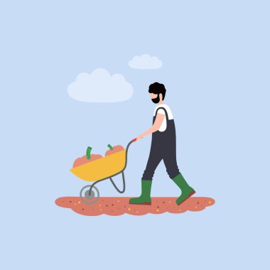 At arabalı bir çiftçinin resmi