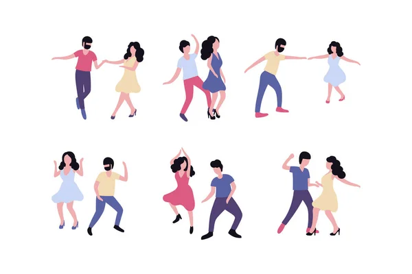 Εικονογράφηση Ζευγαριού Χορευτών Άντρας Και Γυναίκα Που Παίζουν Χορό Στο — Διανυσματικό Αρχείο