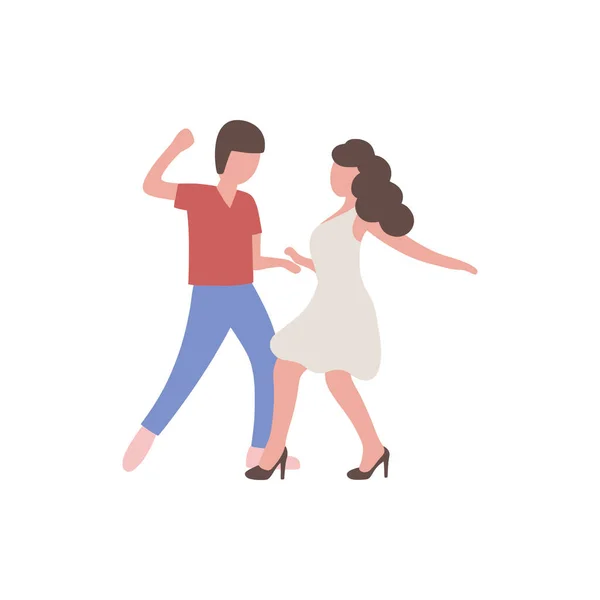 Ilustración Pareja Bailarines Hombre Mujer Bailando Escuela Estudio Fiesta Estilo — Vector de stock