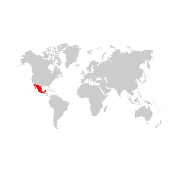 Meksika Dünya Haritası Üzerinde — Stok Vektör