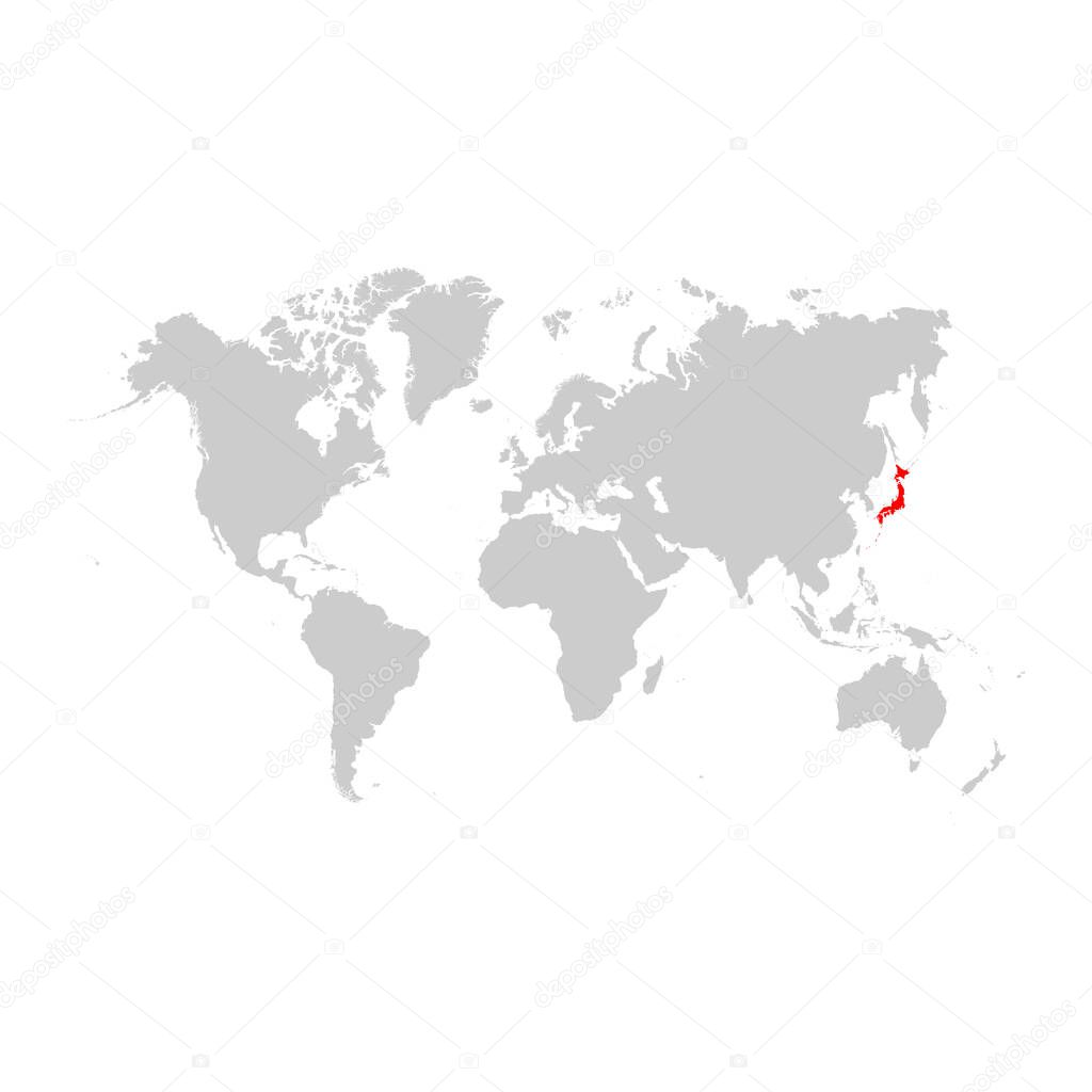 Japan on world map