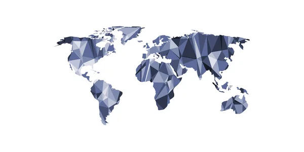 Mapa mundial poligonal vectorial. Diseño polivinílico bajo . — Archivo Imágenes Vectoriales