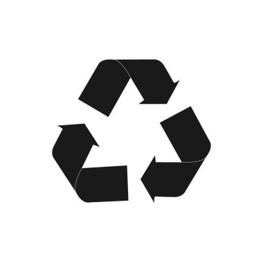 Beyaz arkaplanda geri dönüşüm işareti izole edildi - Vektör