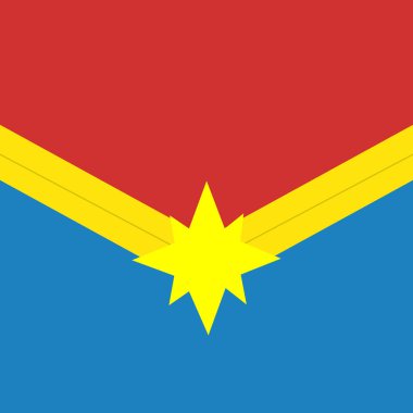 Kaptan Marvel logosu. Marvel filmleri. Süper kahraman simgesi.