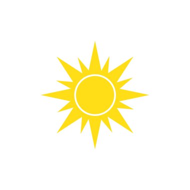 Grafik ve web tasarımı için beyaz arkaplan üzerine güneş simgesi, Modern 