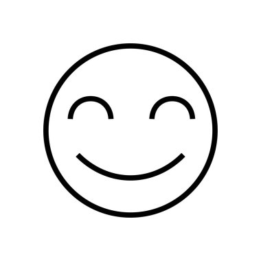 Kapalı gözlü gülen yüz simgesi - Vektör