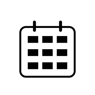 Takvim Simgesi. Takvim İzole Edilmiş Web Mobil Simgesi, İmzala, Sembol, Düğme, Element, Vektör illüstrasyonuName