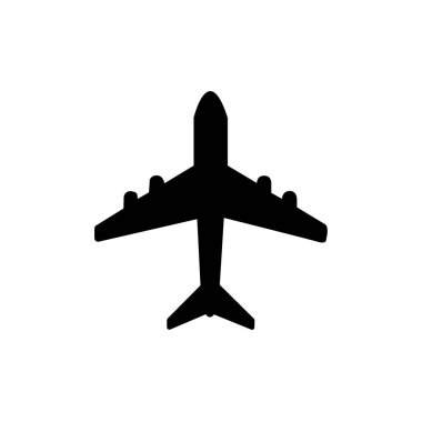 Uçak simgesi vektörü. beyaz arkaplan