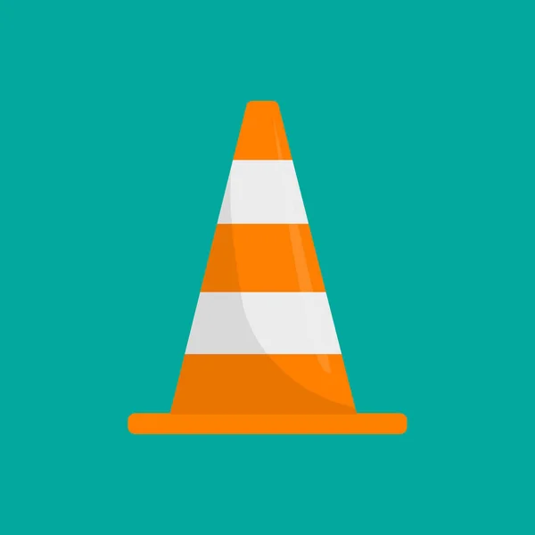 Icono de cono de carretera. Ilustración plana del icono de vector de cono de carretera — Archivo Imágenes Vectoriales