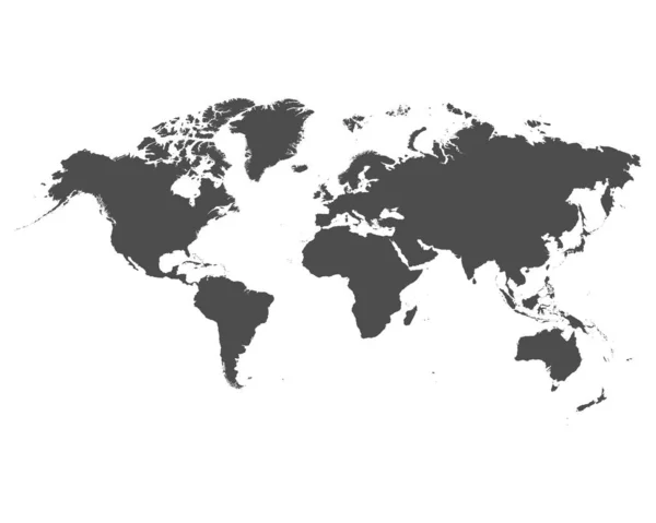 Weltkarte auf weißem Hintergrund. Vektor Illustration - Vektor — Stockvektor