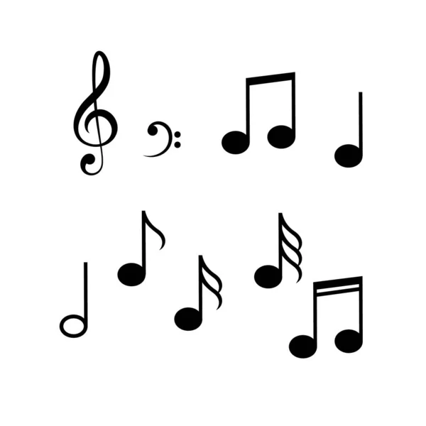 Notas de música, canción, melodía e icono de vector de melodía - Vector — Vector de stock