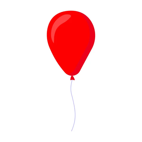 Czerwony kreskówkowy balonik. Element dekoracyjny imprezy. Ilustracja wektora urodzin dla ikony, znaczek, etykieta, certyfikat, broszura, karta podarunkowa, plakat, kupon lub baner dekoracji - Wektor — Wektor stockowy