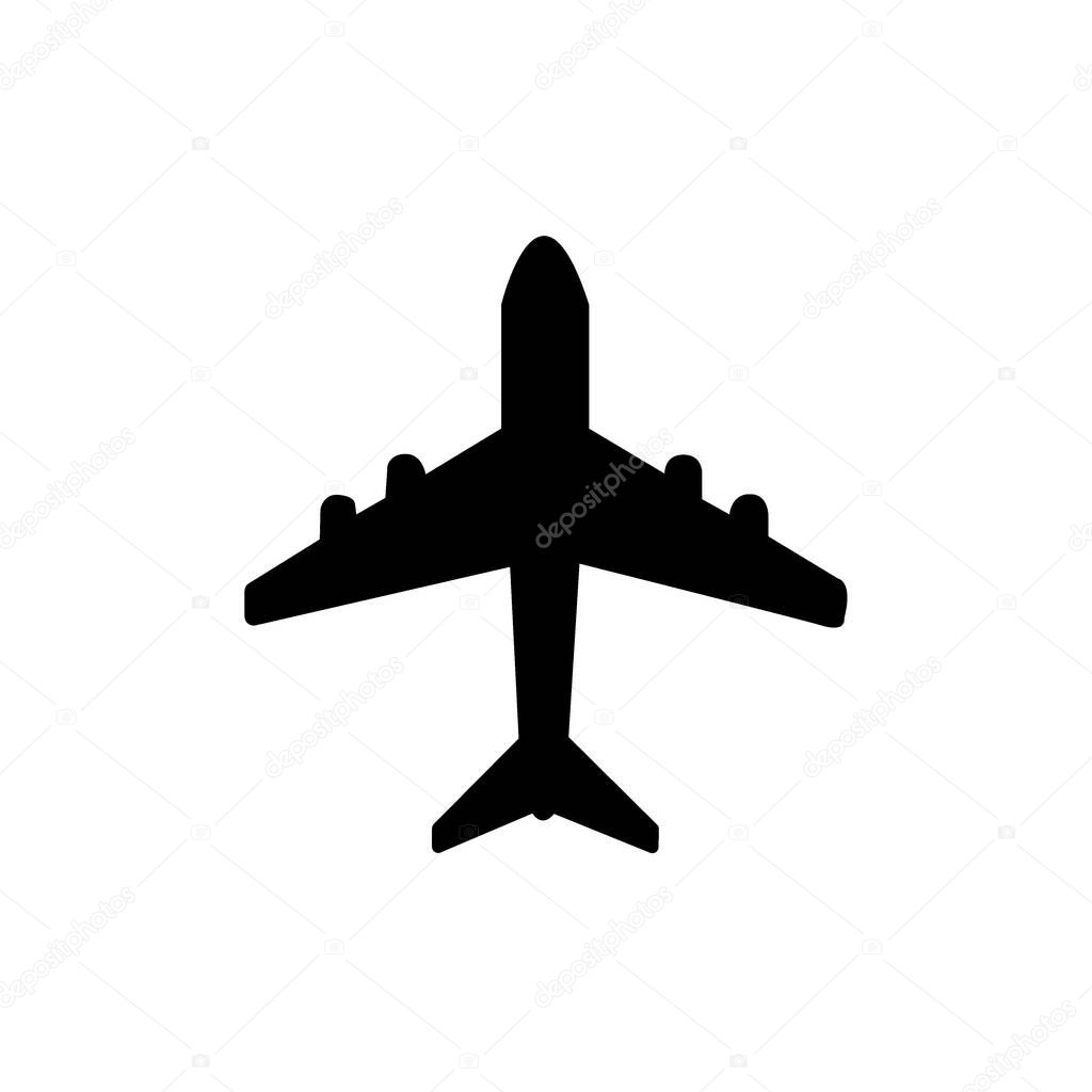 airplane icon symbol vector. on white background