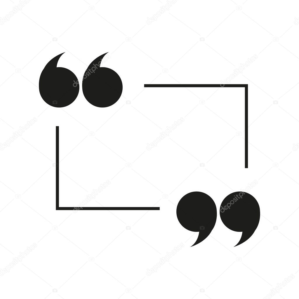 Set of quote mark, quotes icon vector sign design.