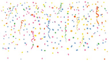 Şeffaf arka planda izole edilmiş renkli parlak konfeti. Fes.