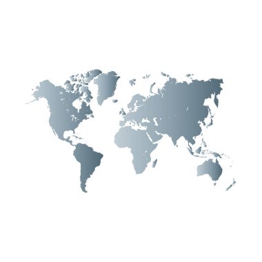 Beyaz arkaplanda dünya haritası