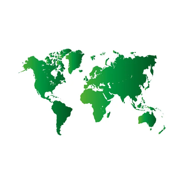 Mapa do mundo em fundo branco — Vetor de Stock