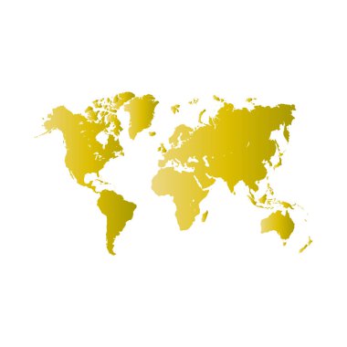 Beyaz arkaplanda dünya haritası