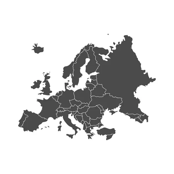 Mappa vettoriale dettagliata dell'Europa - Illustrazione vettoriale — Vettoriale Stock