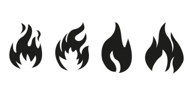 Alevler, set vektör simgeler ateş