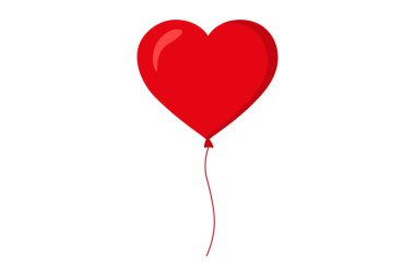 Beyaz arka plan üzerinde kalp şeklinde vektör kırmızı balon