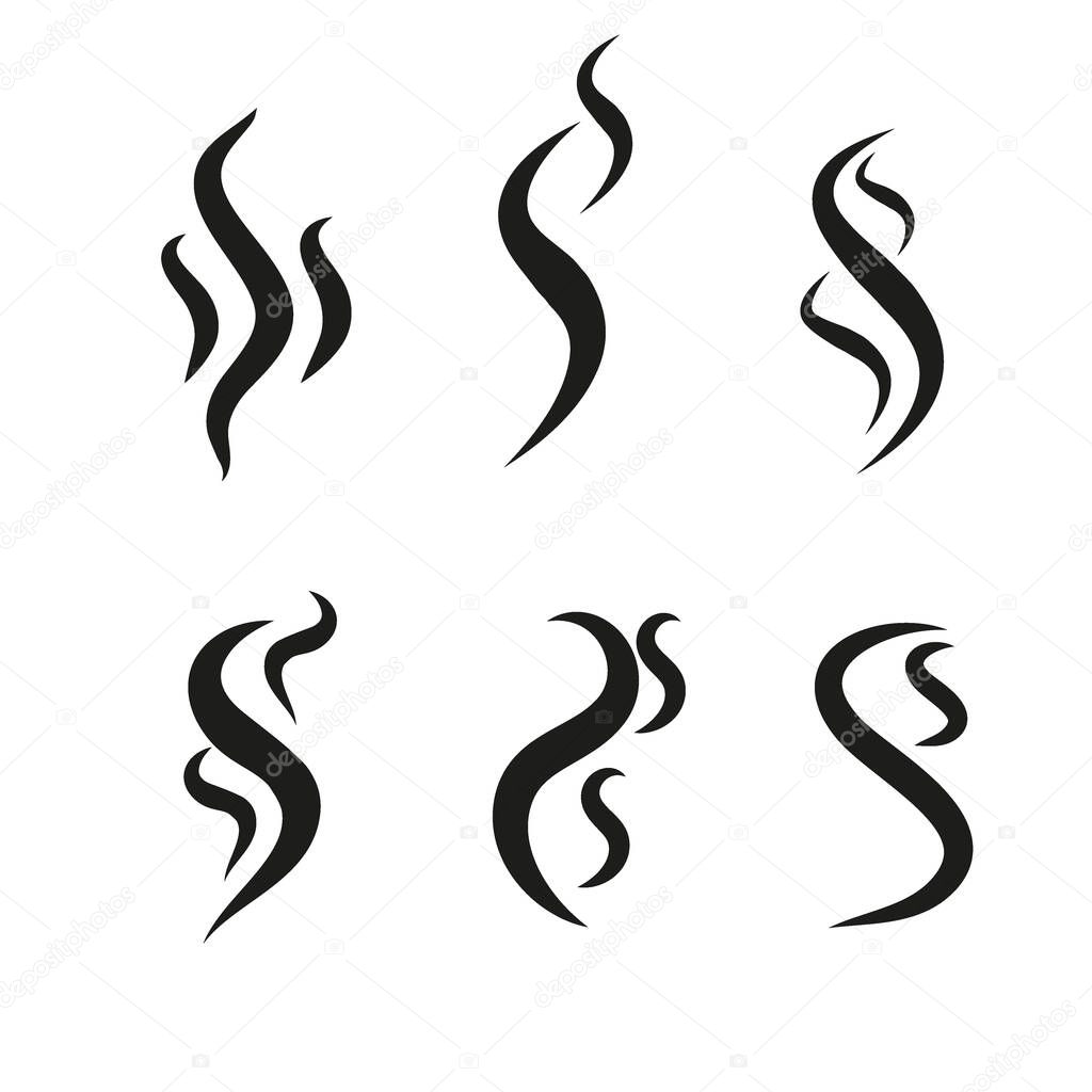 Smoke puff vector icon set illustration isolated on white background