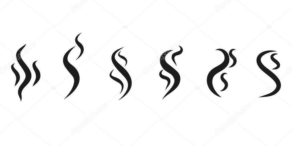 Set of smoke hot eps vector icon. Flat web design element for website or app.