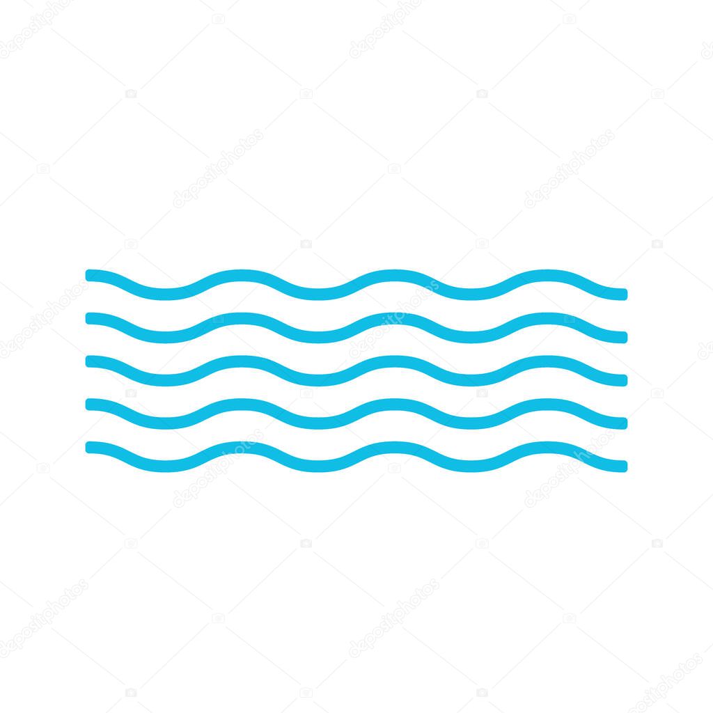 Wave icon sea. Vector illustration.