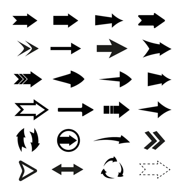 Pijlen Grote Zwarte Set Pictogrammen Pijl Pictogram Pijl Vectorverzameling Pijl — Stockvector